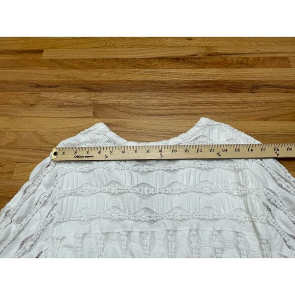 Soft Surroundings Women's 2X White Dress Cotton Shift Mini Textured Boho Stretch - Picture 6 of 9